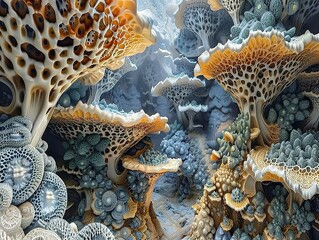 Abstract Fractal Art: Organic Shapes and Patterns