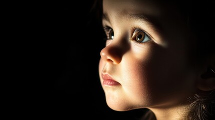 Fototapeta premium Portrait of a child with dramatic lighting