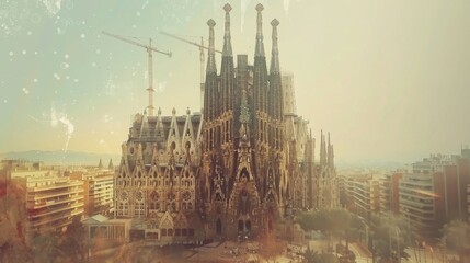 Obraz premium Stunning View of La Sagrada Familia in Barcelona, Spain