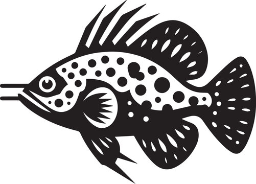 recommend clip art: Archerfish silhouette vector icon black and white