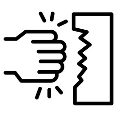 Obraz premium Punching Wall Icon