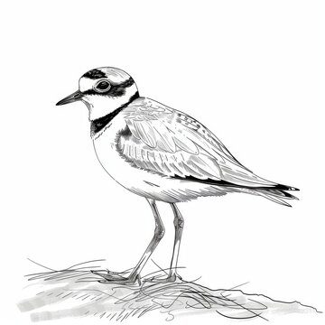 recommend clip art: Elegant Plover Bird Illustration on Clean Background