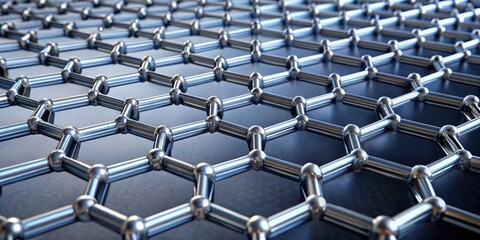 Fototapeta premium Hexagon graphene layers stacked in rendering , nanomaterials, supermaterials, graphene, layered, stacking