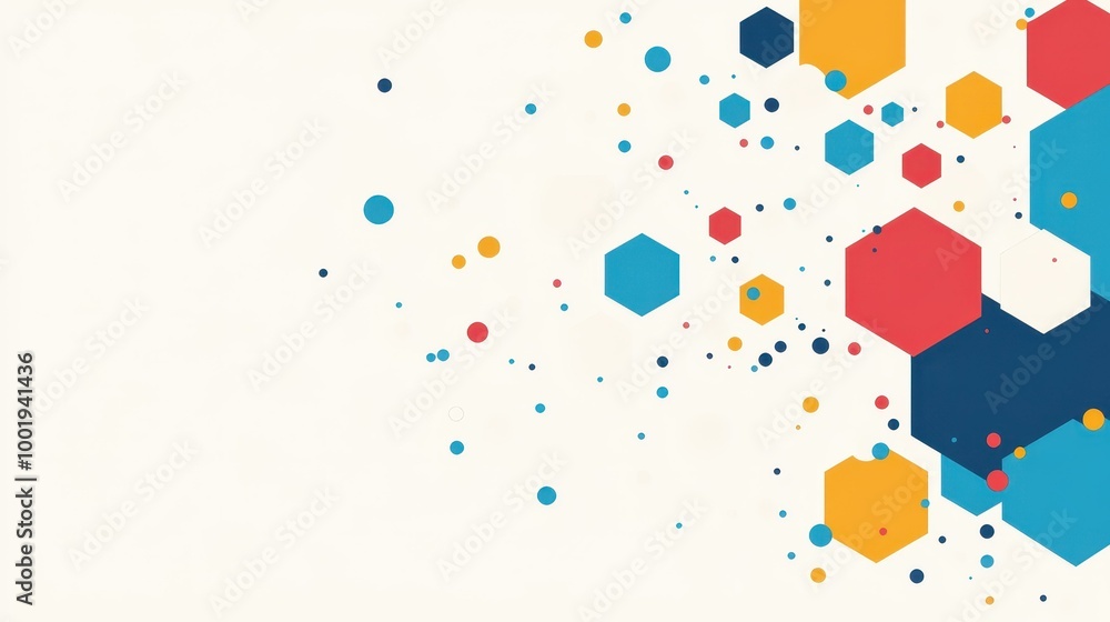Poster discover a sleek illustration showcasing hexagonal patterns that symbolize innovation and molecular 