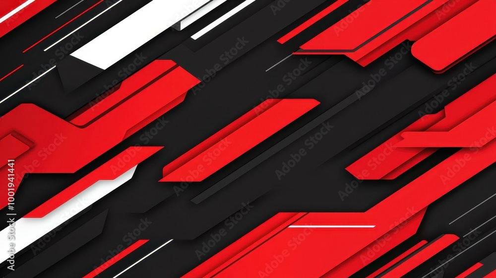 Poster vibrant red tones and striking abstract shapes combine for an eyecatching graphic design element tha