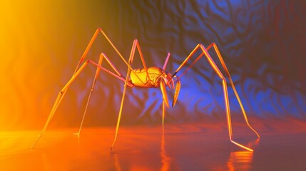 Colorful 3D Minimalist Spider Illustration