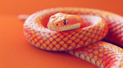 Obraz premium Colorful Snake on Minimalist Background