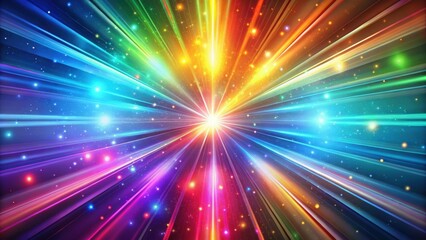 Obraz premium Abstract holographic background with rainbow light rays flashing and glowing, rainbow, light, rays
