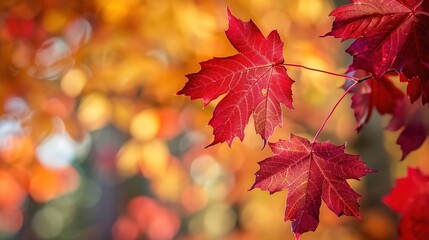 Gorgeous Autumn Red Maple Leaf Forest Background Picture: A Captivating Seasonal Display. Admire the Beauty and Tranquility.