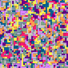 ABSTRACT 3D PIXEL BACKGROUND FLAT PASTEL COLOR SHAPES DESIGN VECTOR TEMPLATE FOR WALLPAPER, COVER DESIGN