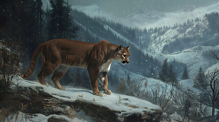 a mountain lion in the forest