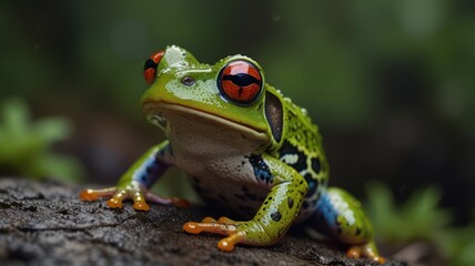 Naklejka premium Red-Eyed Tree Frog Close Up