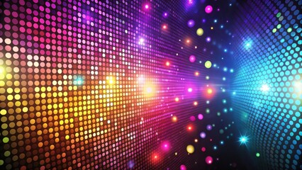 Fototapeta premium Abstract disco background with random sized dot shapes in bright and dark colors, disco, party, vibrant, colorful, abstract