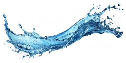 Fototapeta premium render of clear blue water splashing around, isolated on white background, water, splash,blue,render,isolated, white background