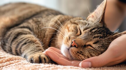 Tender Care for a Relaxing Cat Moment