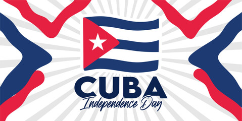 Happy Cuban Independence Day with Cuban flag