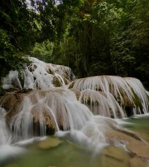 Saluopa Waterfall in Tentena. Central Sulawesi. Indonesia