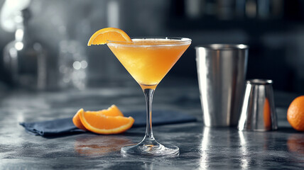 Celebrate National Bartender Day with a refreshing orange cocktail served in a stylish glass