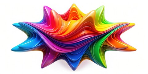 Naklejka premium Abstract colorful shape isolated on white background, abstract, colorful, shape,render, vibrant, modern, geometric, art, design