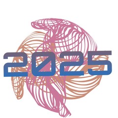 happy new year 2025 design on white background