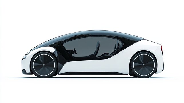 White and Black Modern Concept Car with Sleek Design