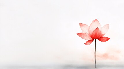 Fototapeta premium Elegant Red Lotus Flower on Soft Background