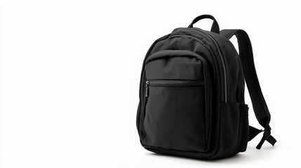 Naklejka premium Minimalist Black Backpack on White Background