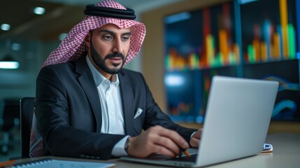 Stylish Middle Eastern Businessman in Modern Office
