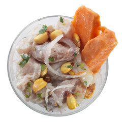 ceviche A photo of cooking with fish marinated with lemon