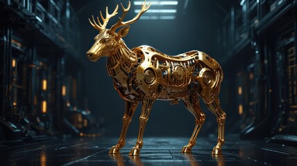 Golden Mechanical Deer