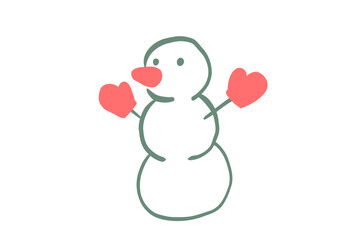 雪だるまのシンプルなイラスト