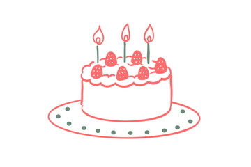 シンプルでかわいいお祝いケーキのイラスト