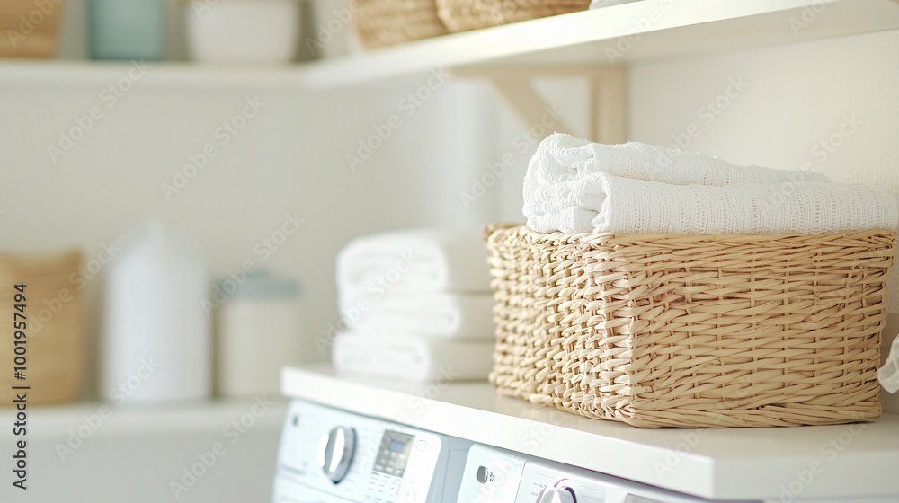 Poster bright and functional organized laundry room with smart storage solutions - enhancing workflow in a 