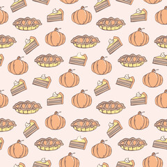 pattern with food thanksgiving