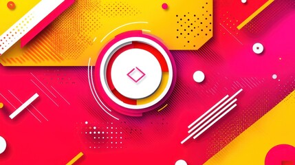 Obraz premium Abstract geometric design with vibrant colors and shapes.