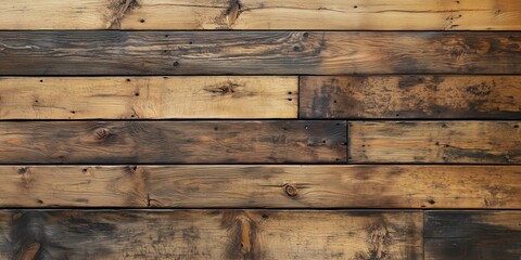 A wooden wall with a grainy texture. The wood is brown and has a natural look. The wall is made up of many wooden boards, and the grain of the wood is visible. The wall has a rustic feel to it.