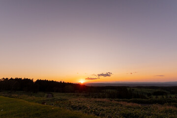 北海道　美幌峠の夕日