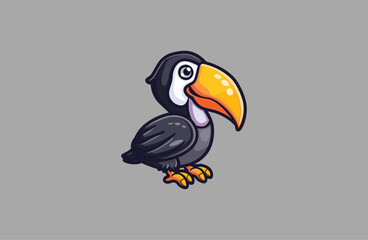 Naklejka premium Pelican logo style icon design template vector illustration