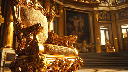 煌びやかな宮殿に置かれた黄金の玉座