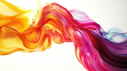 Fototapeta premium A dynamic swirl of vibrant, abstract colors blending together in flowing patterns, creating a sense of movement against a blank white background.