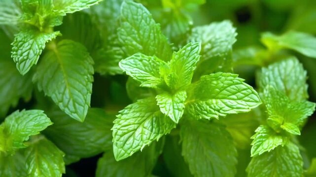 mint leaves in the garden
