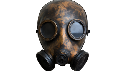 a close up of a gas mask. 