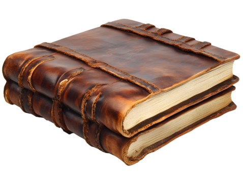 Vintage leather-bound book with intricate detailing, perfect for showcasing history or literary aesthetics.