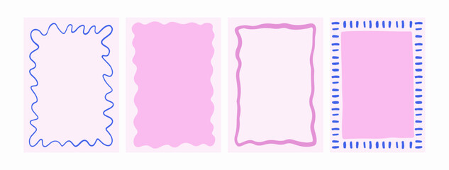 Modern ounline hand drawn frame, border, background in flat style
