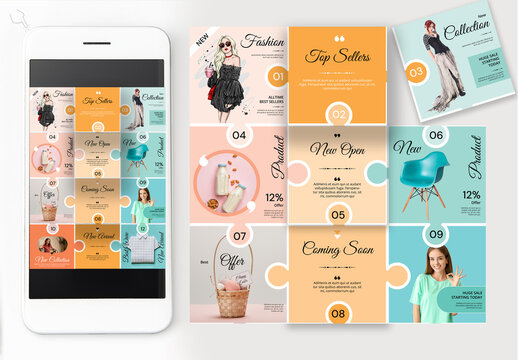 Puzzle Style Social Media Post Template