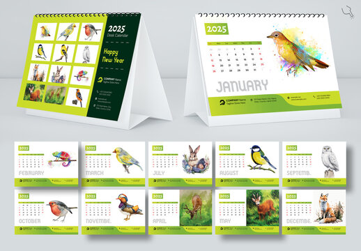 Desk Calendar 2025 Layout