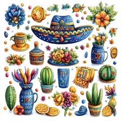 Colorful Clip Art of Traditional Cincinnati Symbols and Landmarks for Creative Projects and Designs
