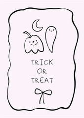 Cute Halloween Card. Doodle style