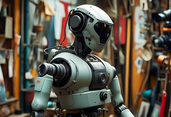 Fototapeta premium robot library 