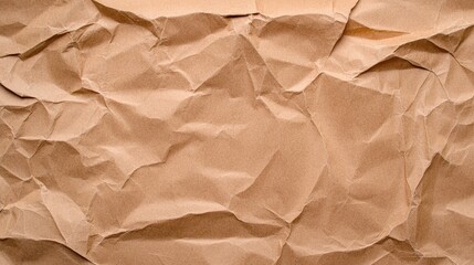 Obraz premium Crumpled Brown Paper Texture Background for Design and Decoration